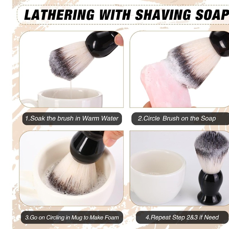 1Pcs Beard Shaving Brush, Wood - Grooming Men'S Hair recension och pris