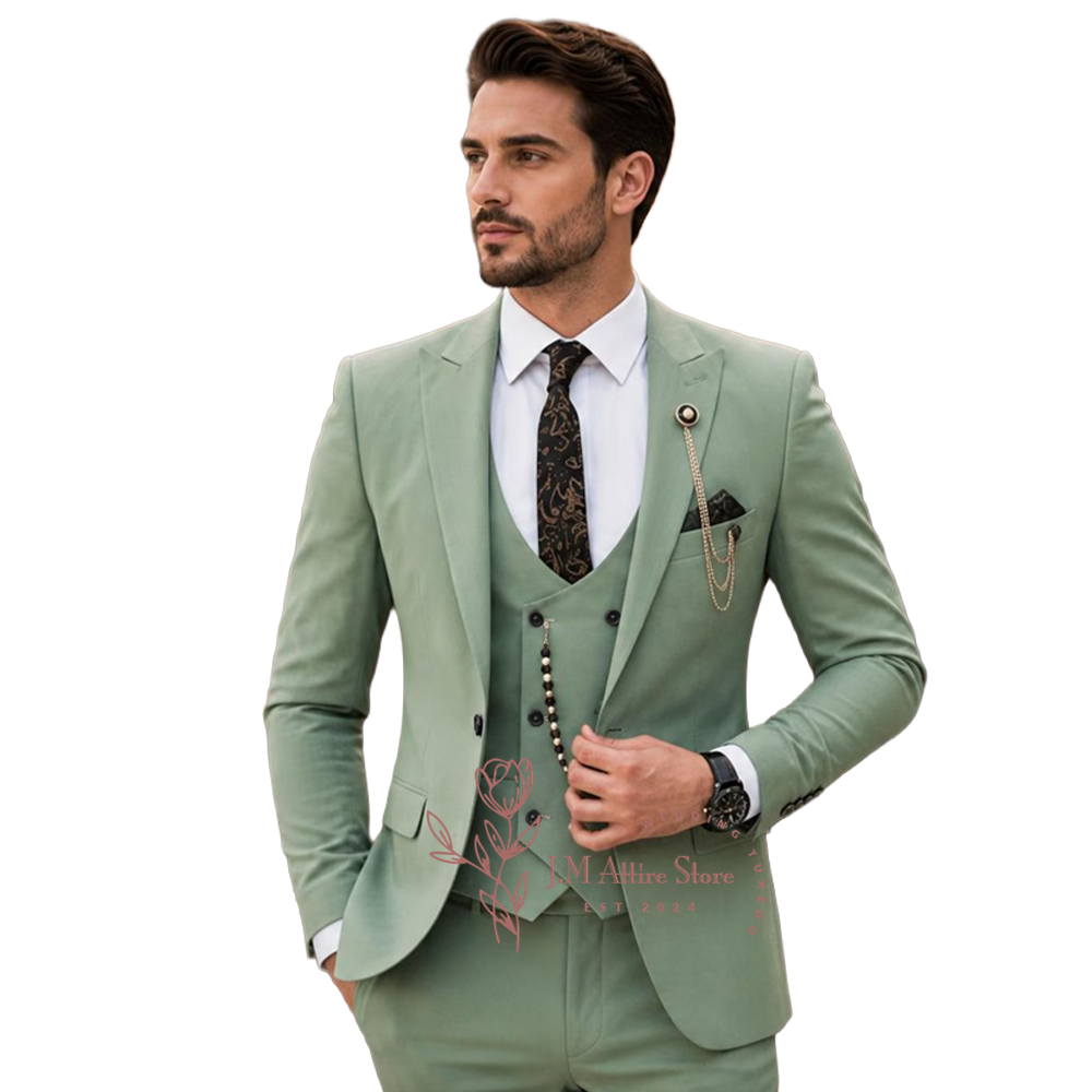 Sage Green Suit Men's 3 Piece  - Men'S Grooming Kits recension och pris
