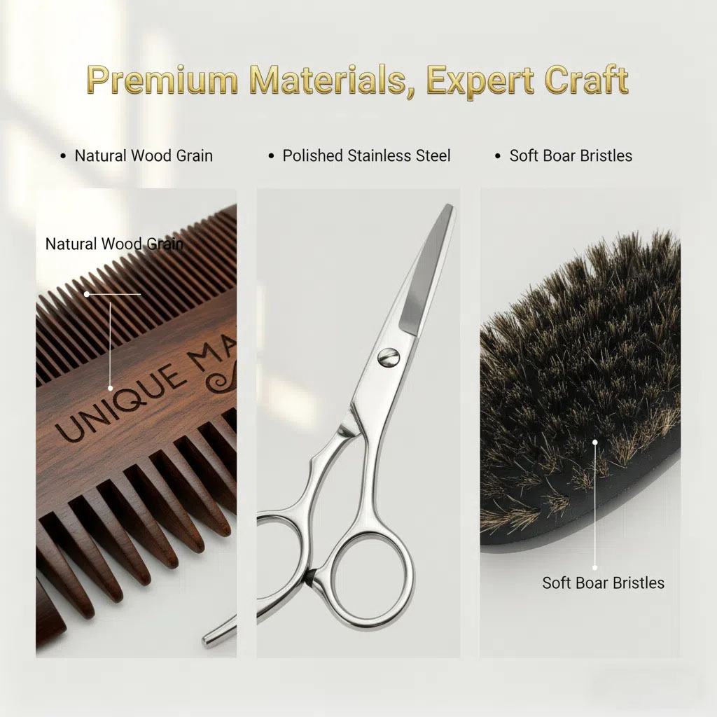 UNIQUE MAN Men's Beard Set, Bl - Men'S Grooming Kits recension och pris