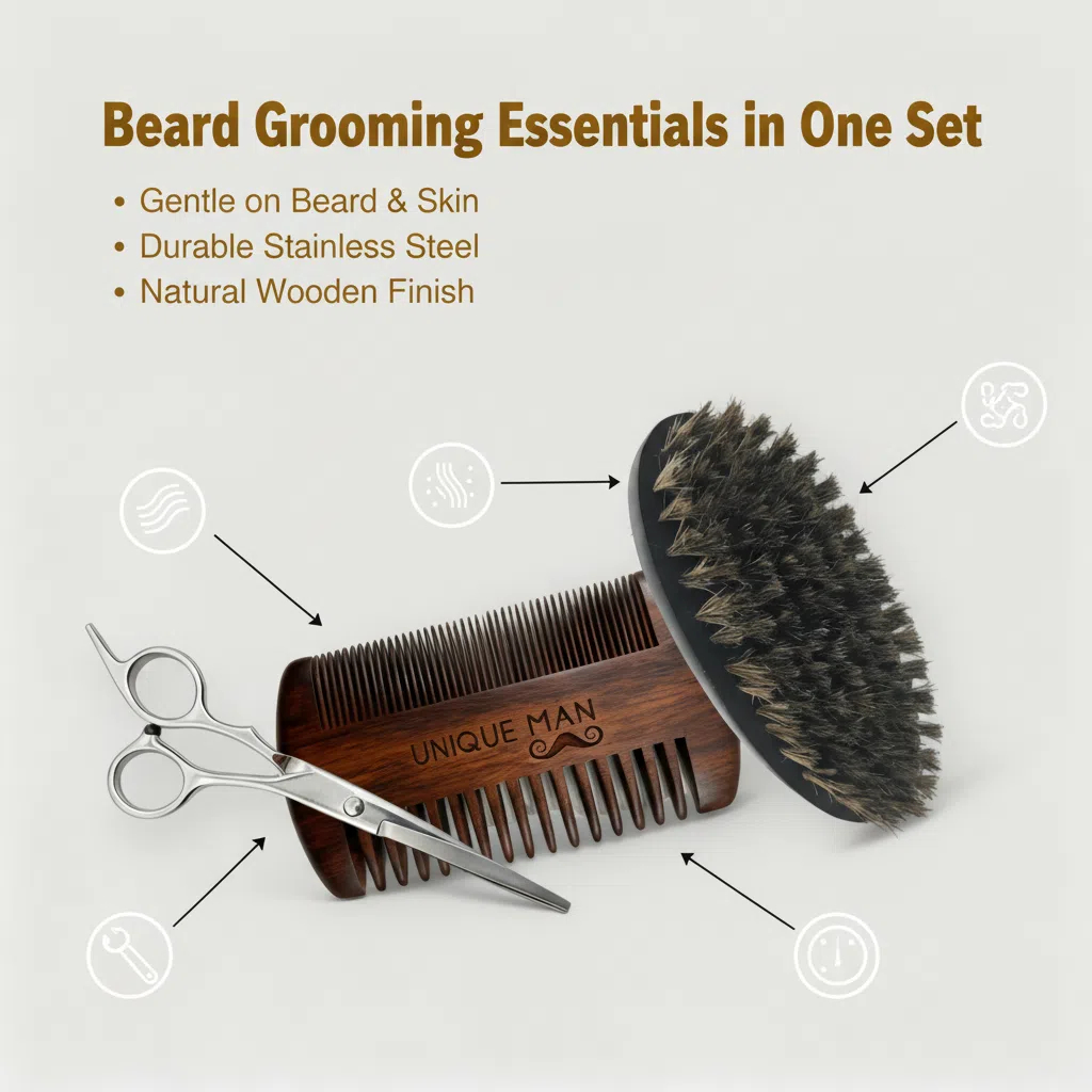 UNIQUE MAN Men's Beard Set, Bl - Men'S Grooming Kits recension och pris